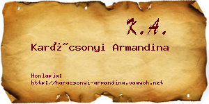 Karácsonyi Armandina névjegykártya